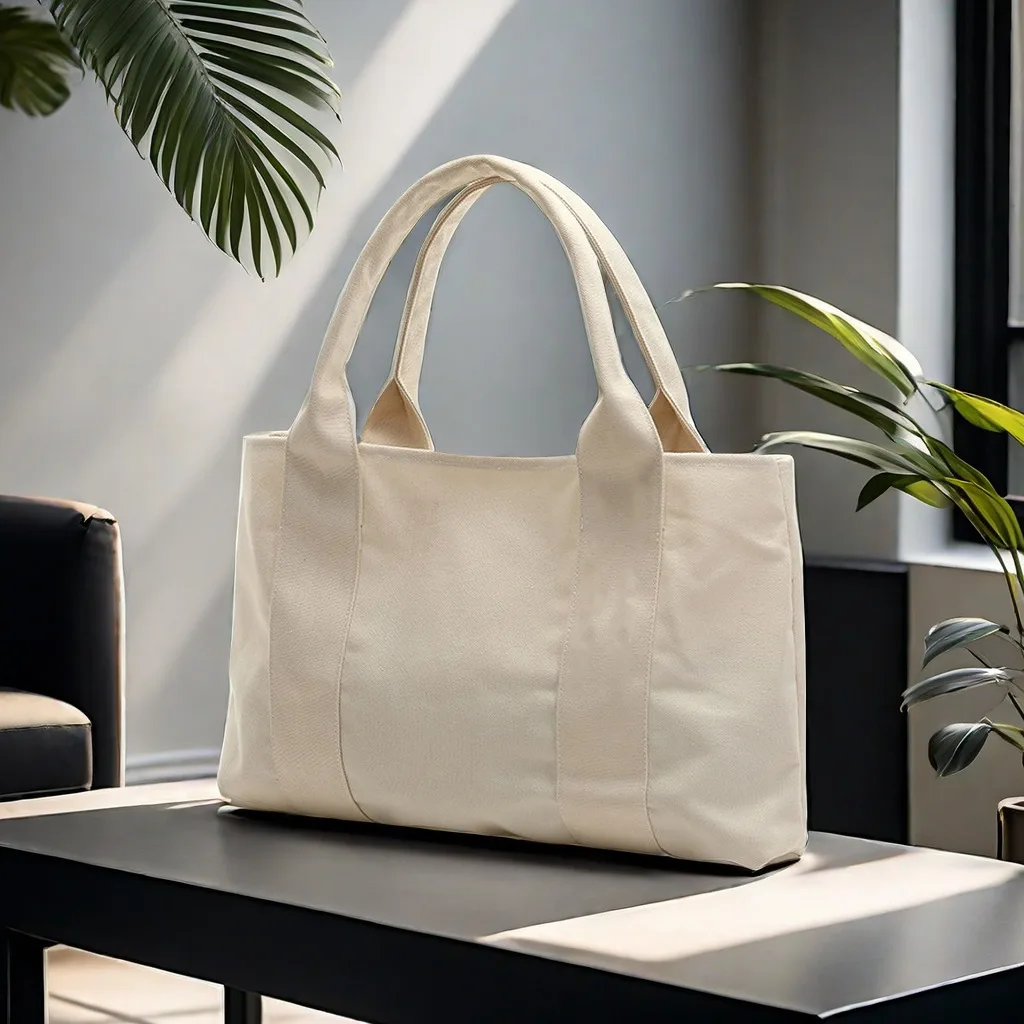 New Style Fashion Handbag Cotton Canvas Tote Bag Eco Large Custom Tote Bag For Daily Carrying Shopping Grocery Cotton