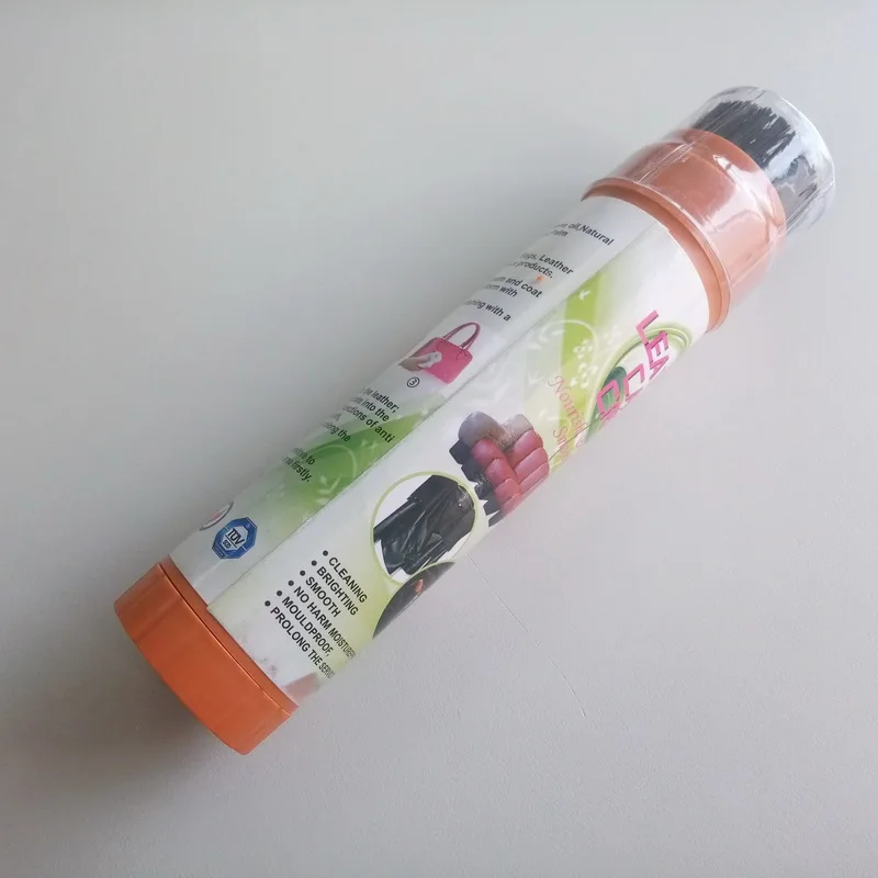 
100g Diameter 4.0cm Stick Shape Natural Brown Paste Leather Care Cleaner Shoe Polish with Brush 