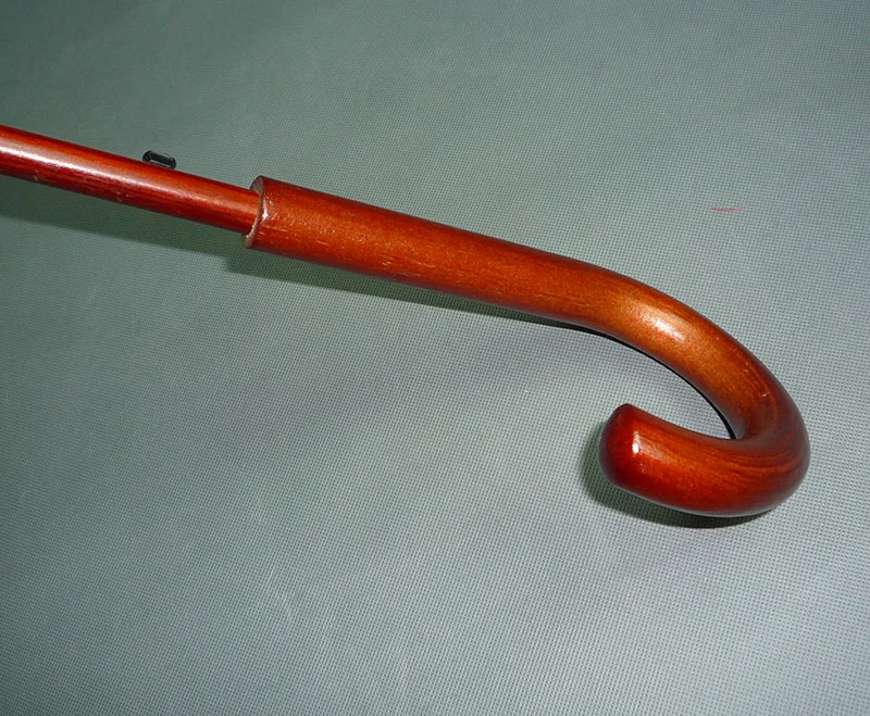 Ok Umbrella 23-inch Special Umbrella Custom Logo Auto Open Silver White Wooden Shaft Straight Umbrella