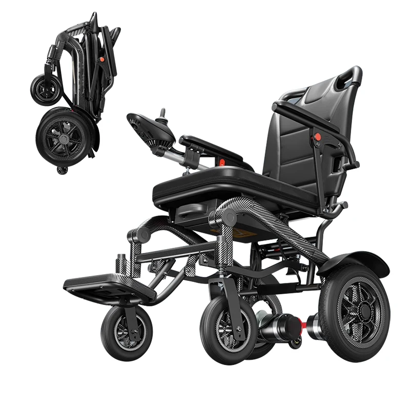 2024 Hot Selling BZ Brand 18kg Lightweight Electric Wheelchair with Dual Gear Motor Carbon Fiber Water Printing Materia OEMl