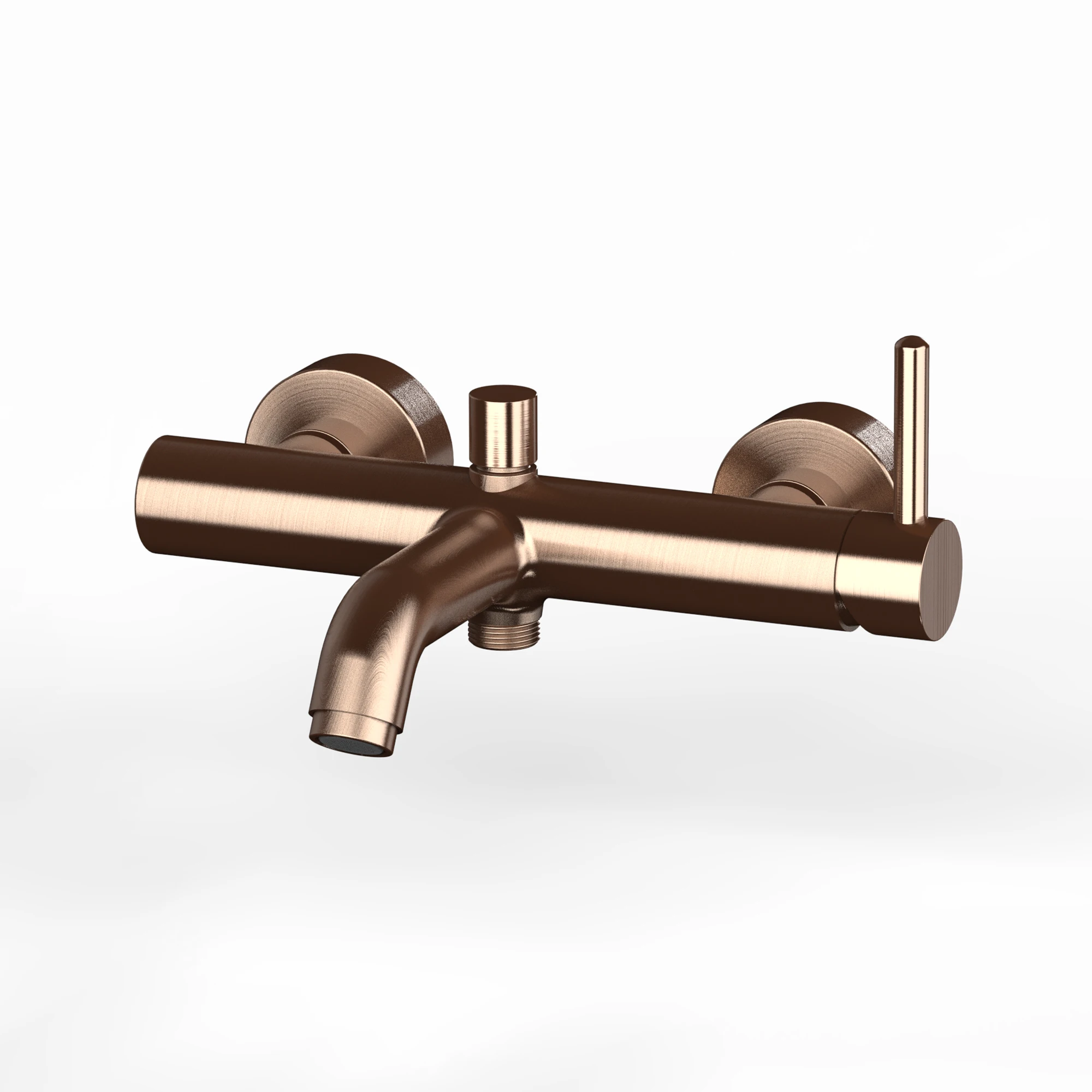 Brushed Rose Gold brass bathroom exposed round bath tubs and showers luxury Single Handle Bathtub tap