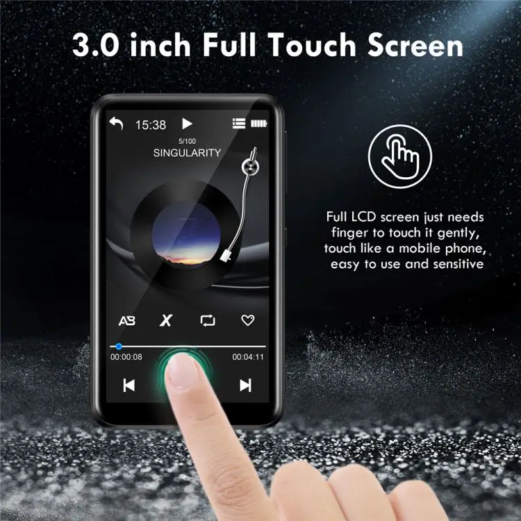 Factory Wholesale 3.0 inch V8 MP3 Music Player Touch Screen portable mini mp3 mp4 player