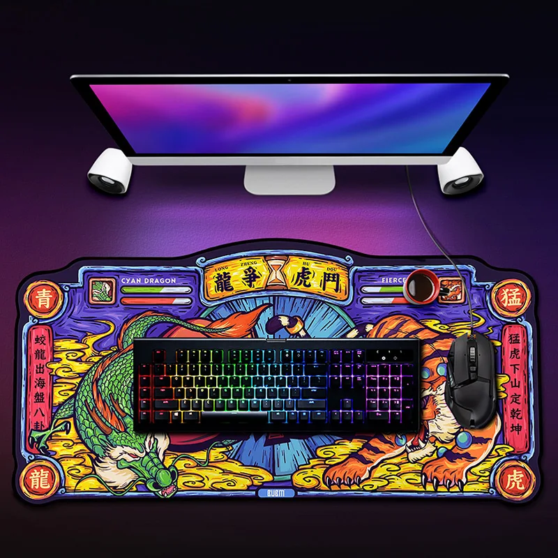 
BUBM Manufacturer OEM Custom Chinoiserie Style Large Sublimation Gaming Desk Mousepad 