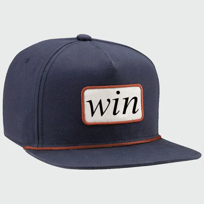 Custom Flat Bill Embroidery Snapback Rope Hat 5 Panel Hats