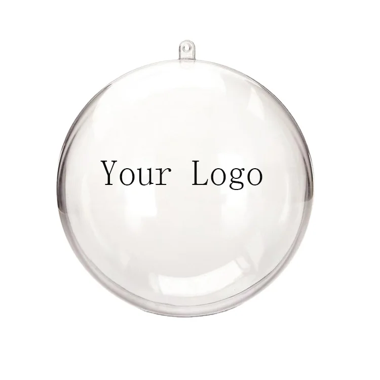 
Christmas tree ornaments Spheres Decoration 10cm Diy Custom Logo Plastic Transparent Christmas Ball For Decoration 
