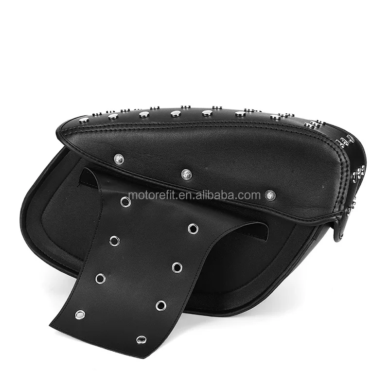 Hot Sale Motorcycle Bag PU Leather Black Saddlebag Side Bags Motorbike Saddle Leather Bag For Harley Sportster 1200XL 883