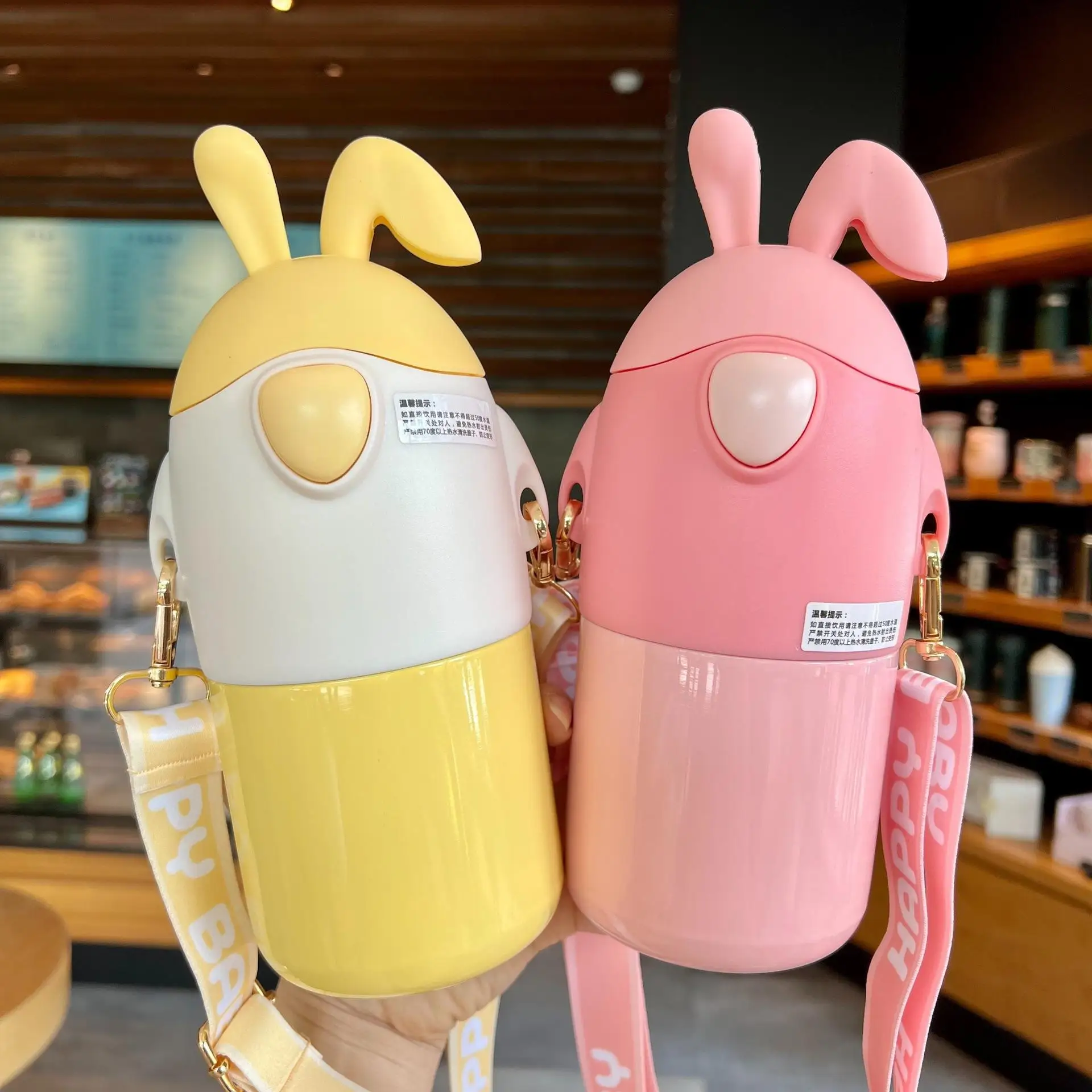 Hot seller High Quality Popular 450ml Cute rabbit Stainless Steel Insulated Vacuum Thermos Cartoon Cute Rabbit Cup For Gifts