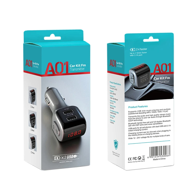  Hot Stereo Radio Wireless BT Handsfree Fm Transmitter Kit For