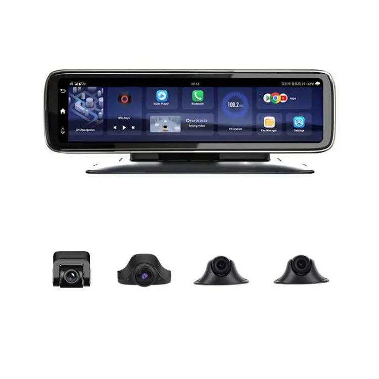 Android Car Black Box 4G 4 Cameras Dash Cam GPS Navigation HD 720P Video Recorder Dashboard DVR WiFi App Remote Monitoring
