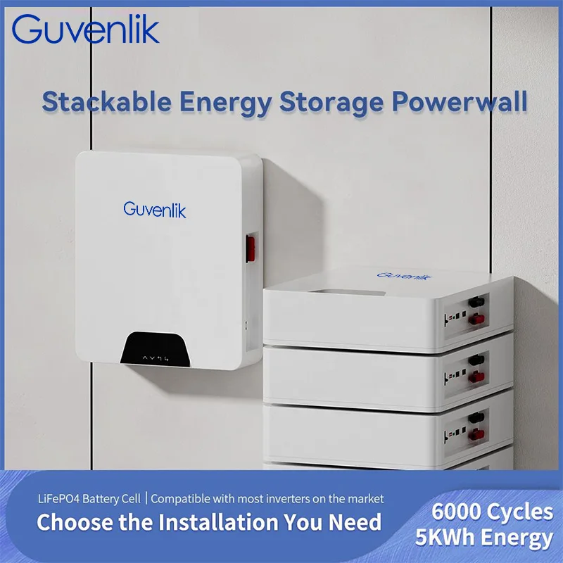 Guvenlik 48V 51.2V 100Ah 5Kwh Solar Batterie Deep Cycle Gel Power Energy Storage System 12v 200ah Powerwall Home Battery