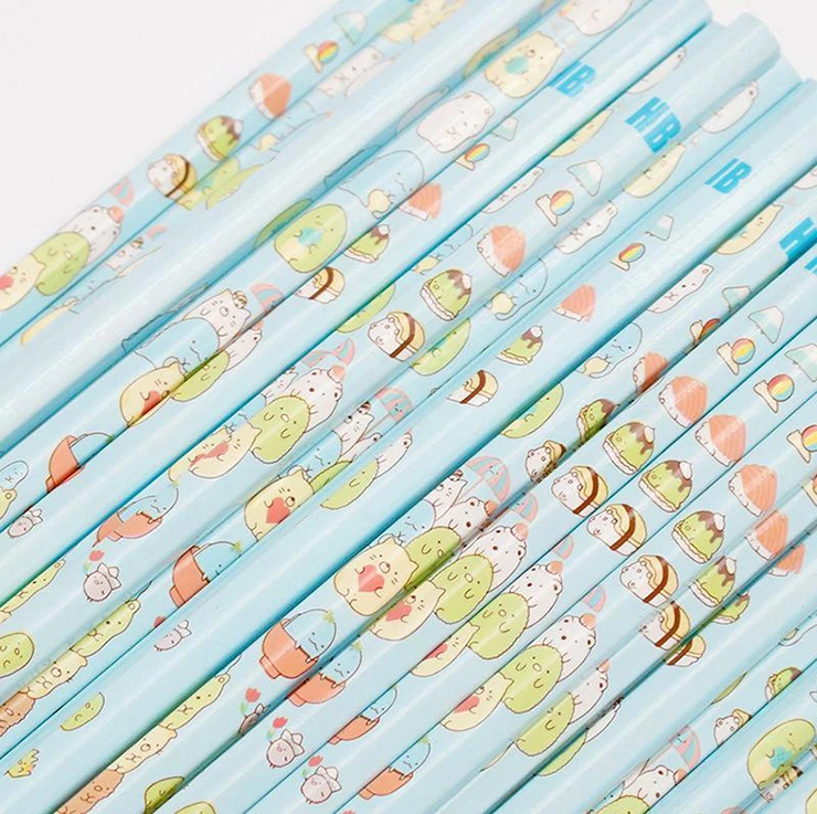 factory wholesale custom colored cheap natural wood standard black hb/2b pencil with eraser for school and art