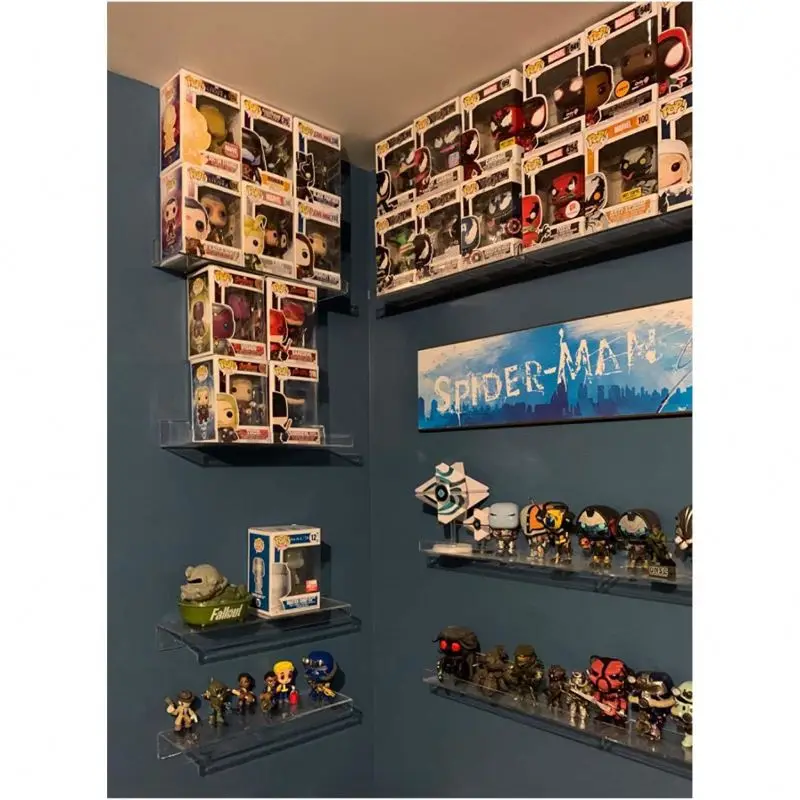 Spring Sign wall mount acrylic slatwall display racks cheap PS bathroom shelf