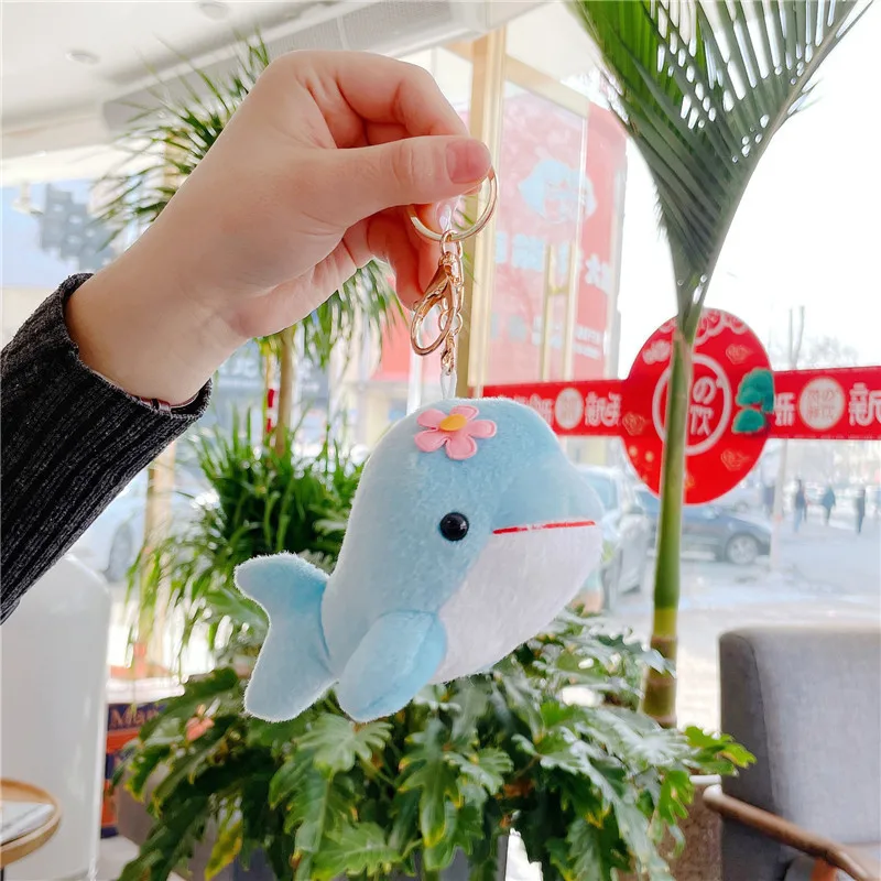Cute dolphin plush doll Keyring bag pendant plush toy key chain doll backpack Pendants