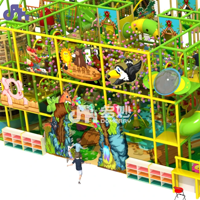 commercial jungle theme children slide activity indoor play center play ground kids amusement