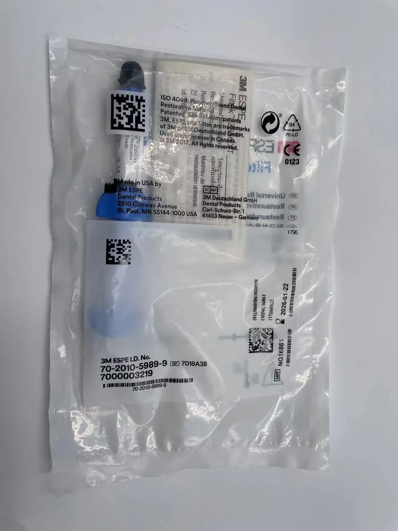 High quality dental resin Z350XT, the most popular dental material A1-A3.5, is suitable for dental office laboratories