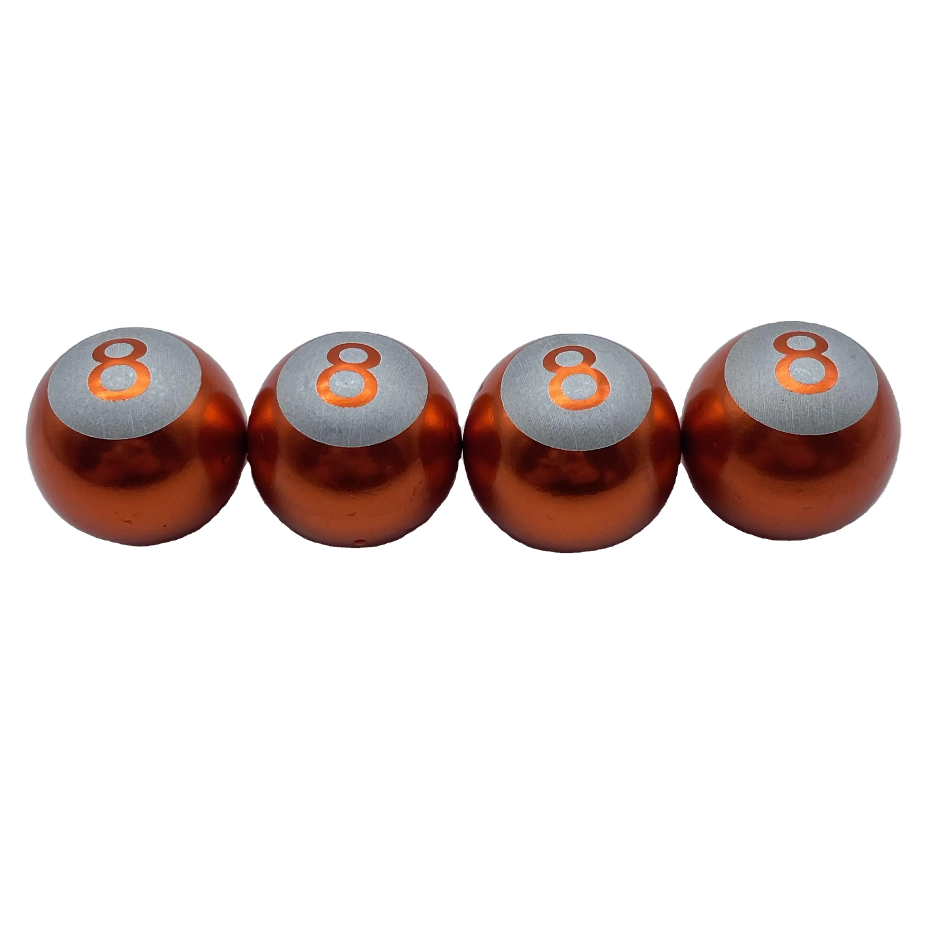 New Style Aluminum Orange 8 round Shape Wheel Valves Decoration Billiard Ball Car Valve Stems Nozzle Caps