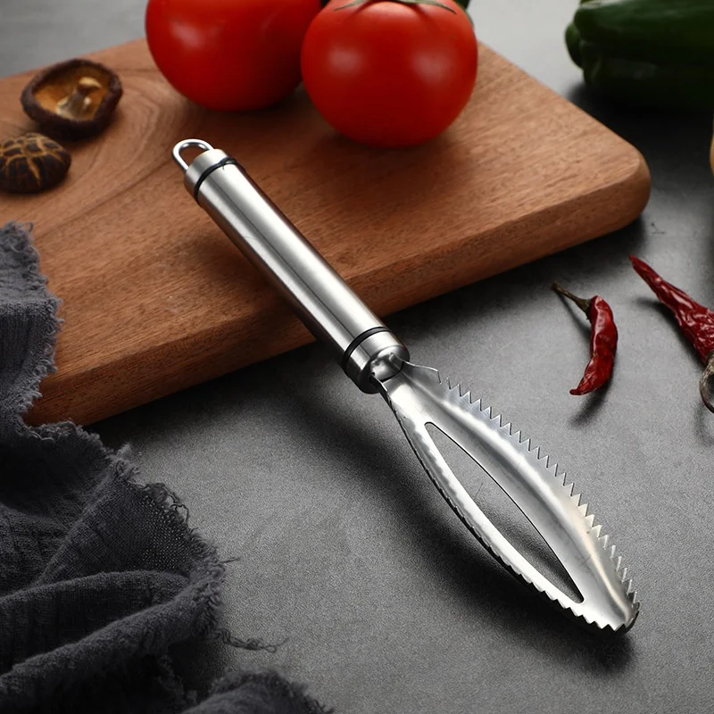 Stainless steel fish skin remover/fish scale scraper with sawteeth Kitchen accessories