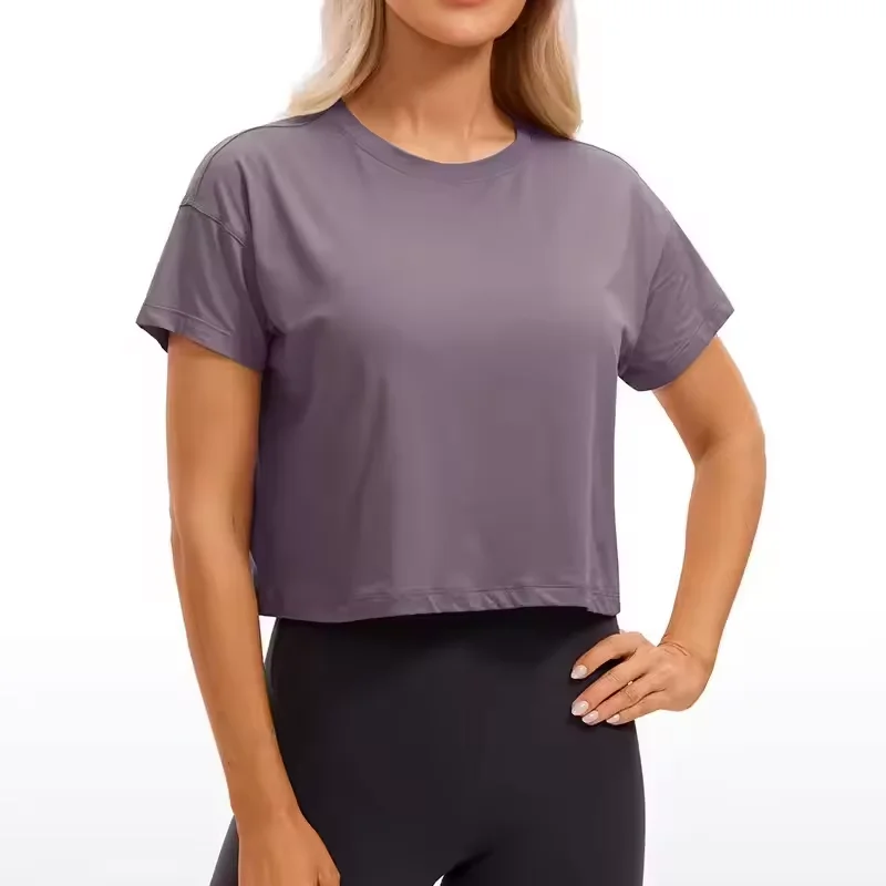 Wholesale Custom T-shirt Baby Tee Y2k Women Cropped Tee Girls Pima Cotton Plain White Sport Slim Fit Crop Top T shirt
