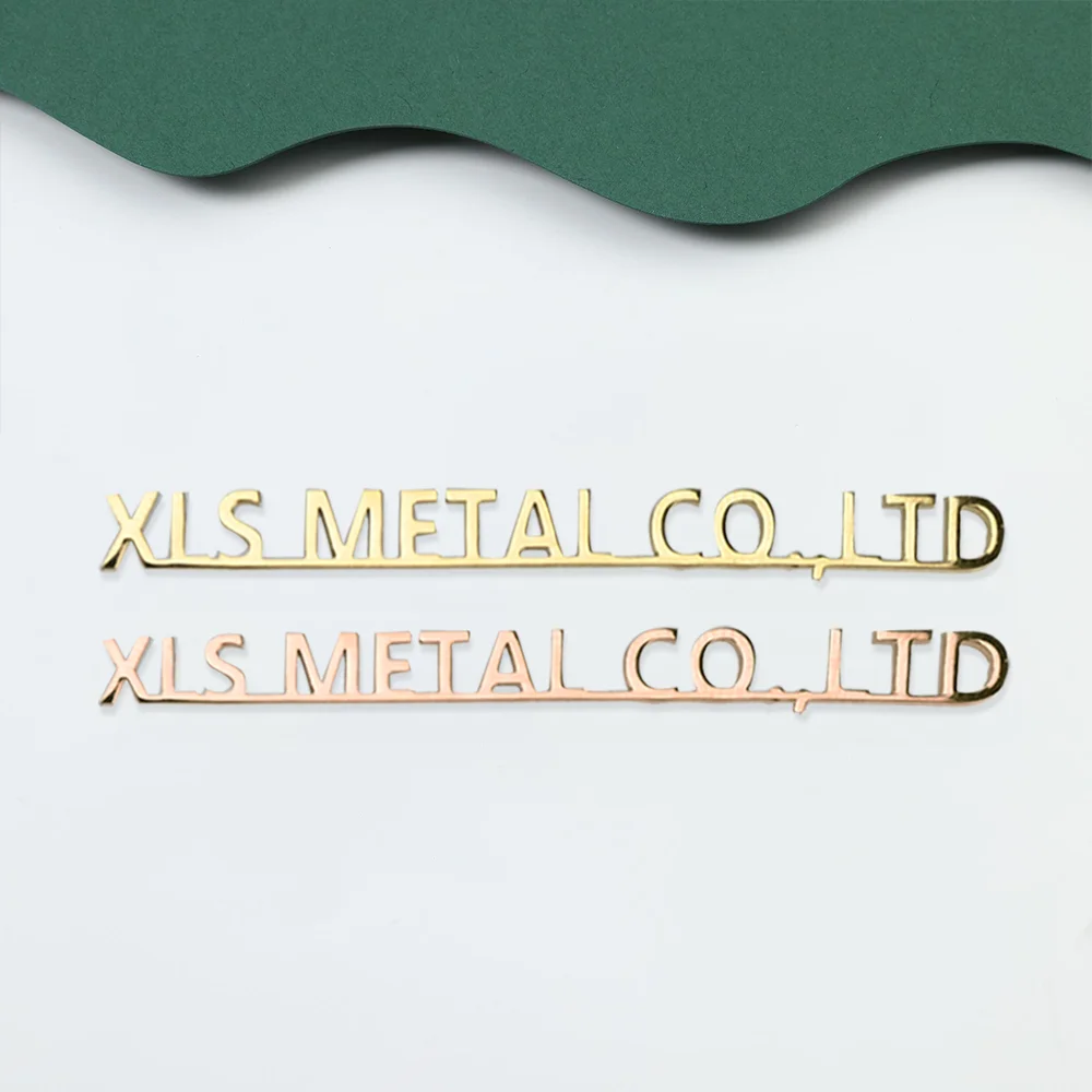 Custom Alloy Plating Clothing Logo Plate Debossed Name Metal Garments Labels Tags for Clothing Accessories