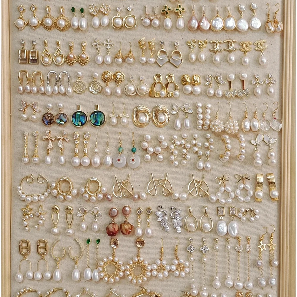 New jewelry designer wholesale gold plated fresh water wedding pearl earrings for women jewelry gift