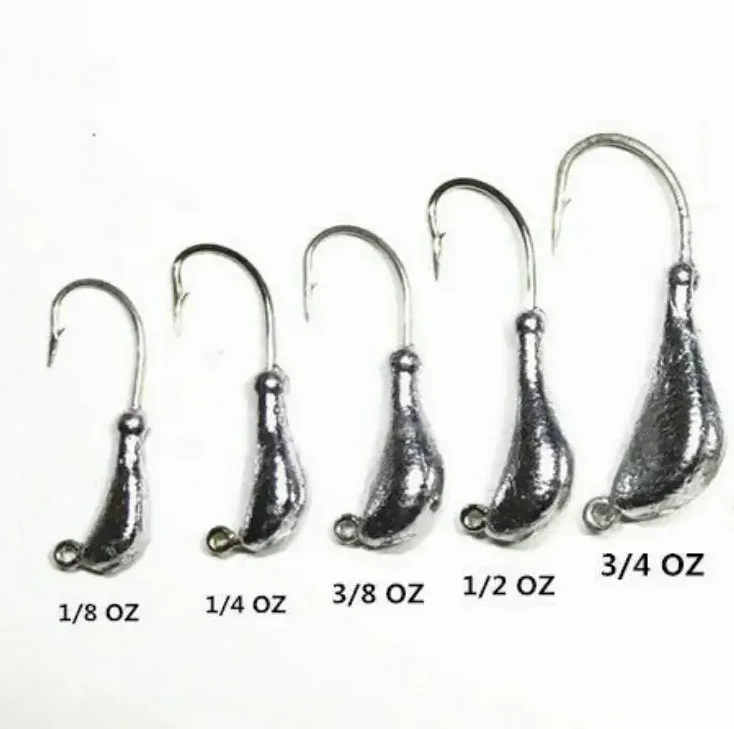 Wholesale fishing lures banana jigs head mustad hooks for sale