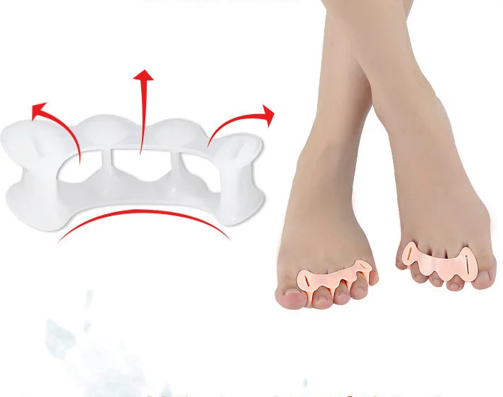 Gel Toe Separator three hole Foot Care Product Medical orthotic Gel Bunion Toe Stretcher Separator