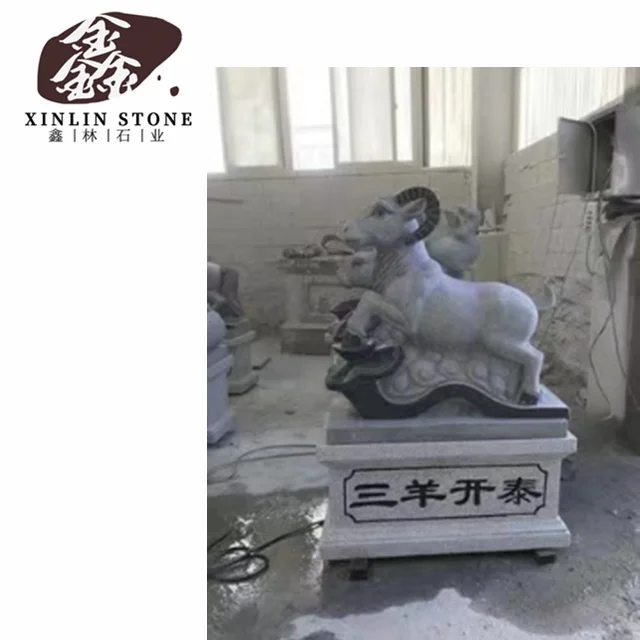 Life Size Stone goat Statues for Wholesale statue stone carving stone figure white black gray G602 G603 G654 granite