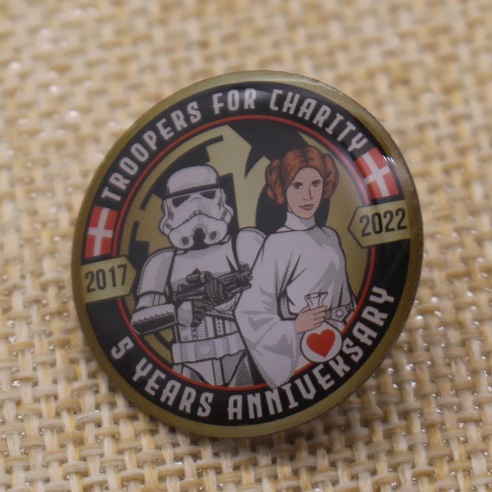 Custom Brass Metal Epoxy Dome Printing Badge Offset Printing Lapel Pin