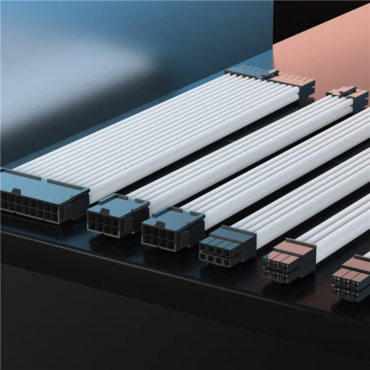 Atx Power Supply Network Cable Computer Case Power Transfer Pure White 24pin/6pin/8pin 350mm Extension Power Cable