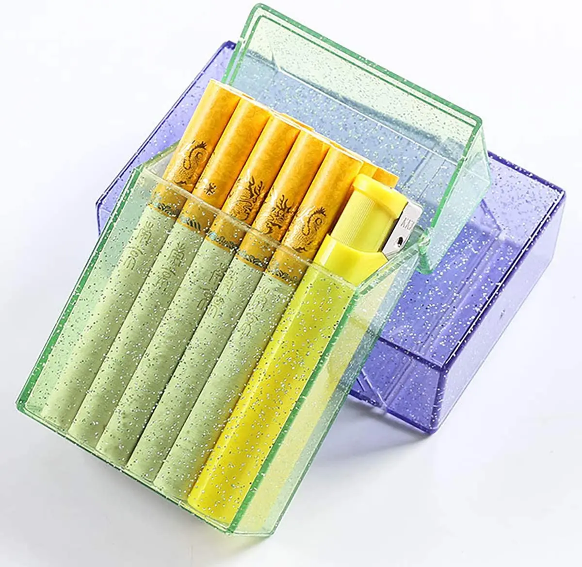 Waterproof Acrylic Cigarette Case Portable Creative Custom Pressure-Proof Cigarette Case Multi-Color Pattern Protection Box