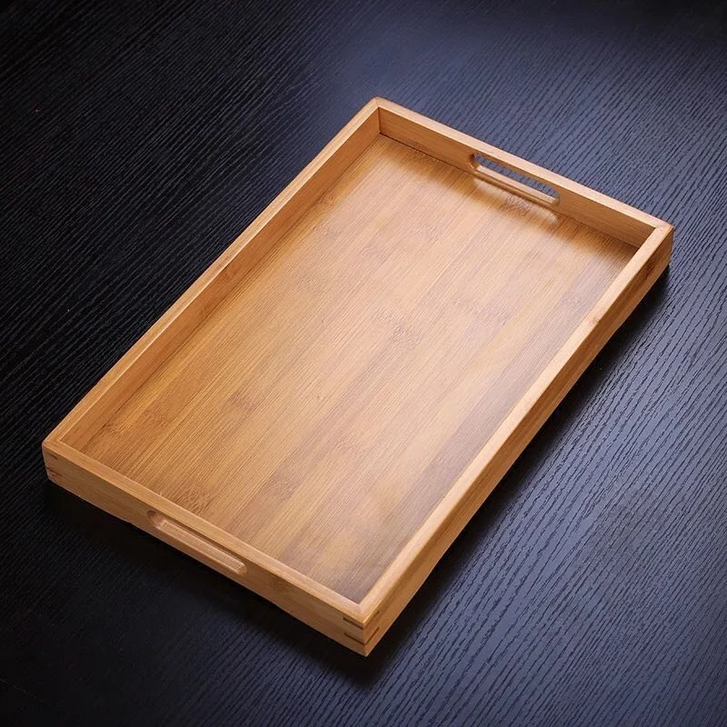 Маленький поднос для еды завтрака оптовая продажа индивидуальный цвет декоративный деревенский круглый деревянный чая