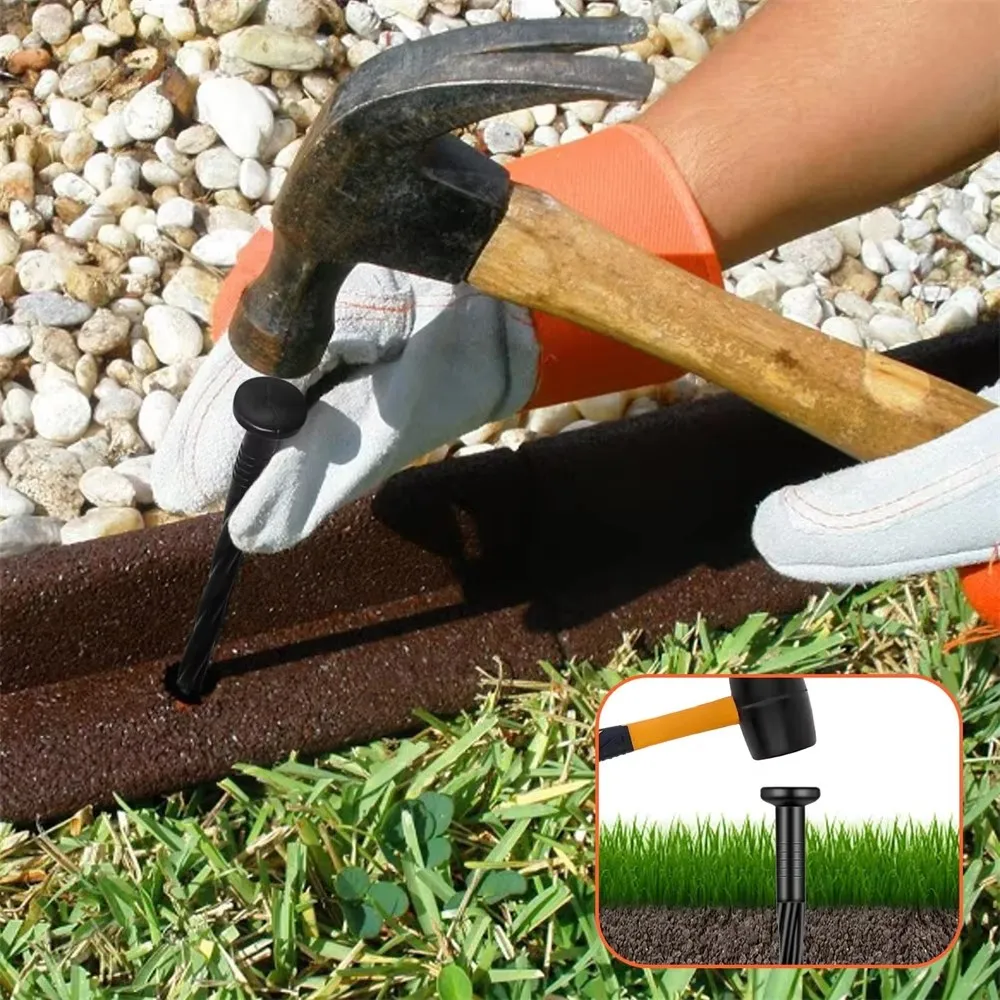 Plastic Landscape Edging Anchoring Stakes Garden Lawn Yard Landscaping Spikes for Paver Edging Weed Tent Artificial Turf