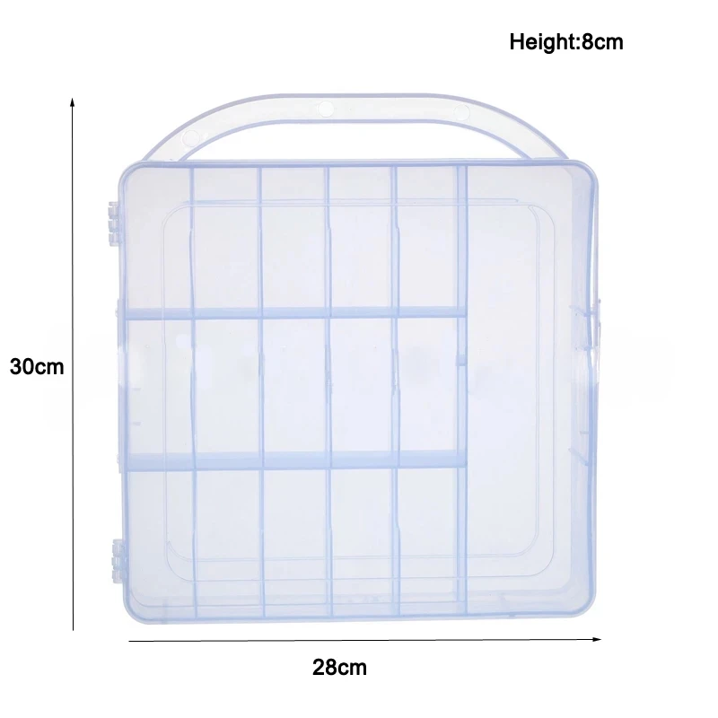 30/48 Slots Nail Polish Organizer Storage Case Divider Transparent UV Gel Portable Holder Double Side Plastic Box With Handle