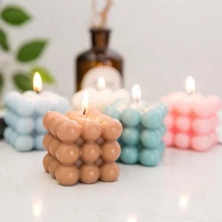 High quality delicate cube scented soy wax paraffin bubble candle