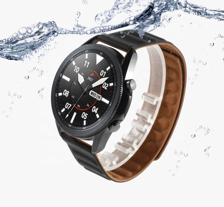 Ремешок силиконовый для смарт-часов магнитный браслет Samsung Galaxy watch 4 classic 46 мм 42