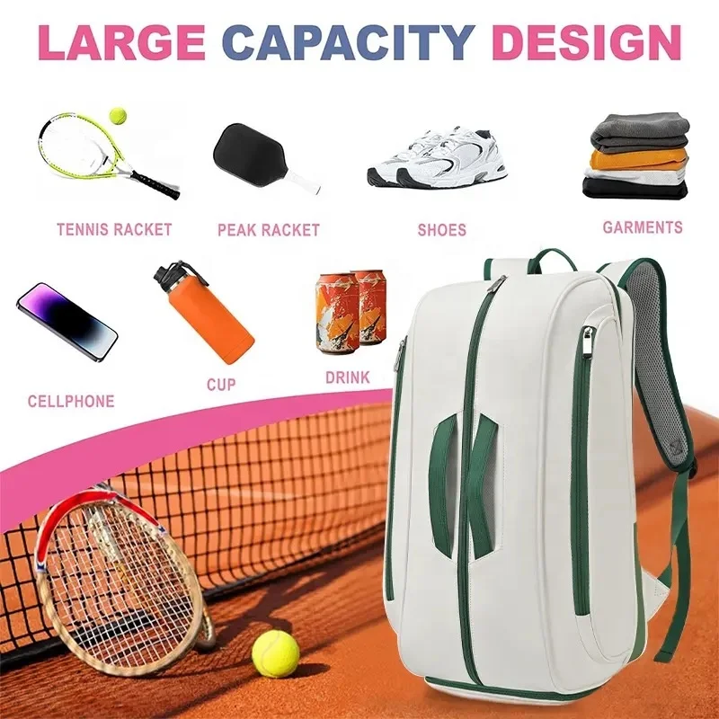 Многофункциональный PU Pickleball рюкзак Padel теннисная сумка ракетка спортивная Большая емкость аксессуар