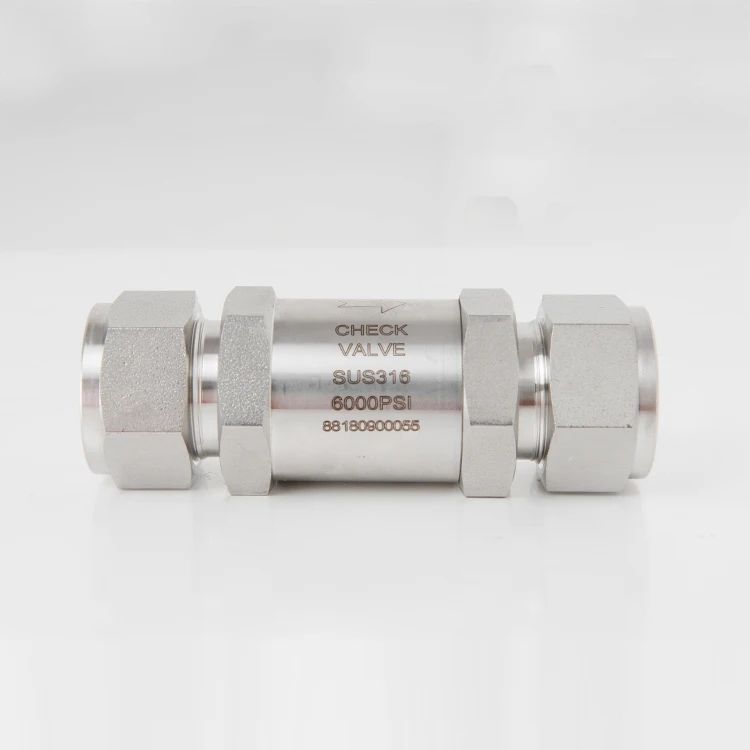 
Hot Selling 3/8 Inch 6000psi Double Ferrule Tube Connection Hydraulic Check Valve 