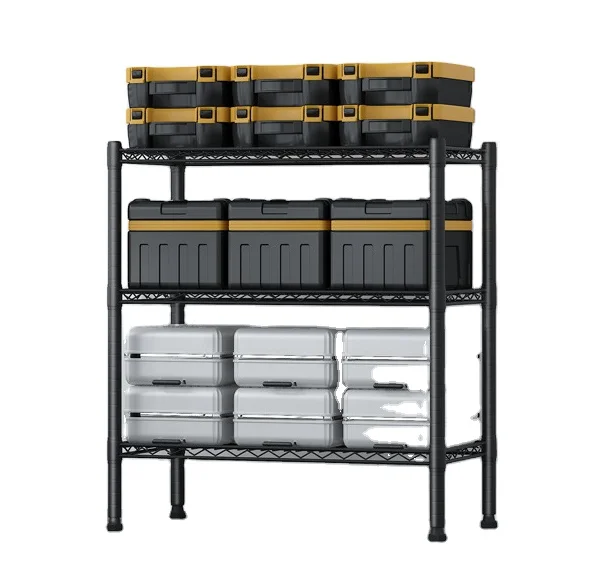 3-Layer Adjustable Metal Shelf for Store Home Warehouse