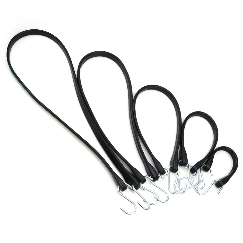 Various length synthetic EPDM rubber belt Snubber Bungee Cords With S Hooks