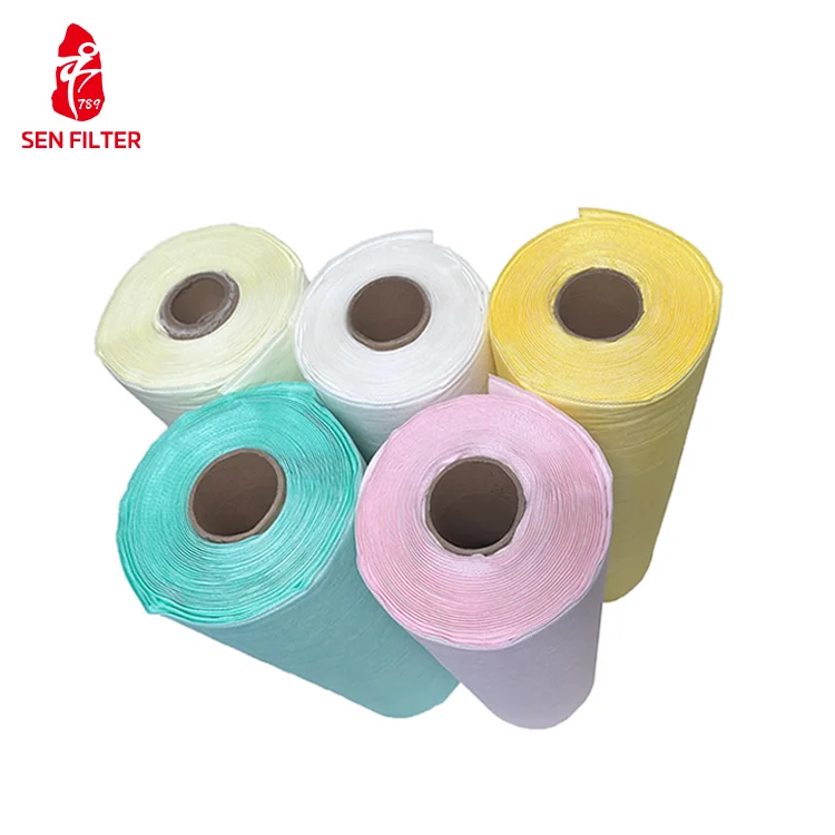 Pre Filter Air Restaurants Home Hotels Manufacturing Plants-Panel Ceiling Construction Polyester Fiber F7 Bag Filter Roll Media