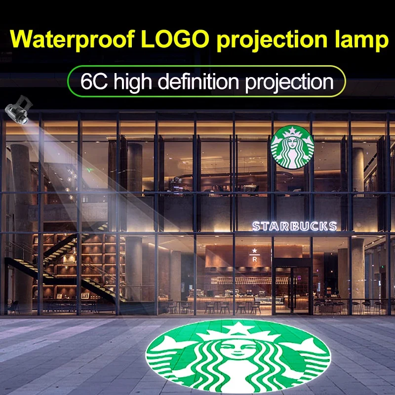50W Customized Logo Projector Advertising Lights Rotating Waterproof Outdoor Gobo Projector With Remoter Led IP65 For Shop Store