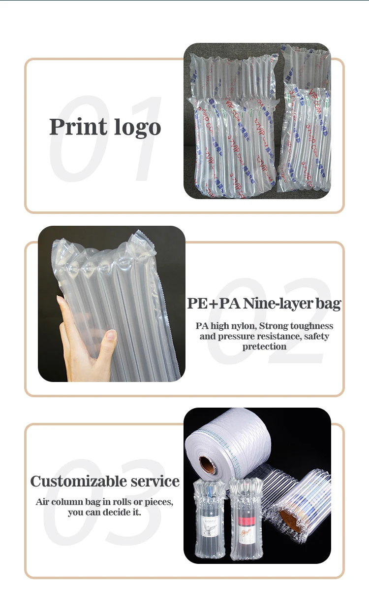 Hot Sale Tough Air Column Bag Packing Materials For Air Wine Cellphone Mobile Phone Mailing Protective