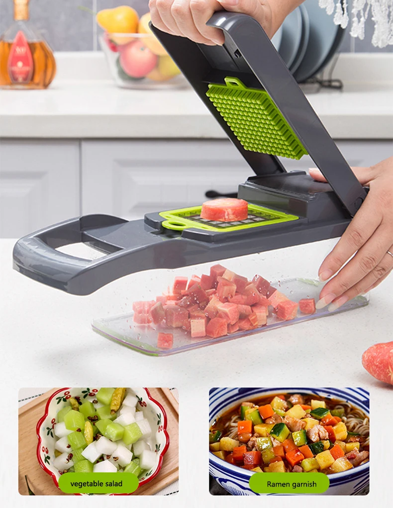 Multifunctional Cheese Grater Vegetable Cutter Slicer Dicer Onion Chopper With Container and