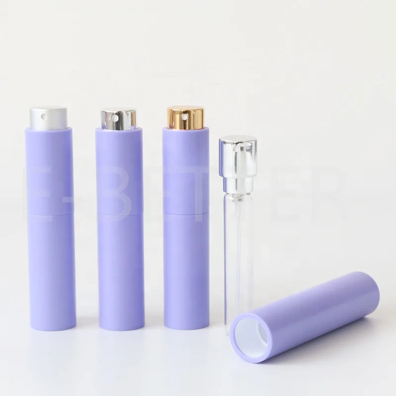 E-Better empty twist travel size 10ml white atomizer spray bottle with glass insert for Alcohol