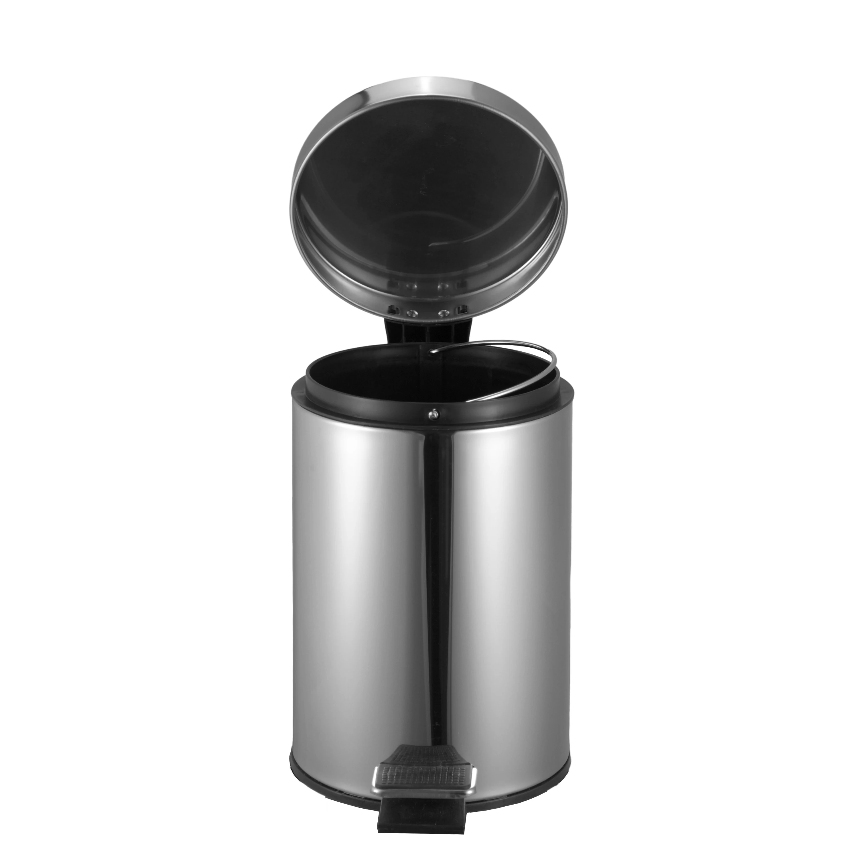 Mini mirror light metal pedal trash can for bathroom bedroom waste bin