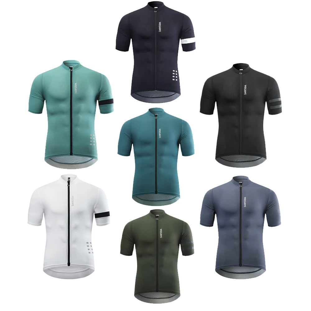 WOSAWE Men Sublimation Printing Short-sleeved Cycling Jersey Quick Drying Bike Shirts Custom Biker Clothes