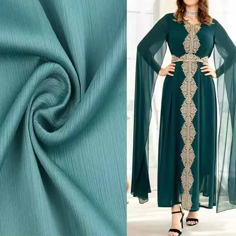Fashionable Luxury Abaya Evening Dresses Muslim Women Cape Bat Sleeve Kaftan Turkey Dubai Satin Polyester 2pcs Islamic Clothing