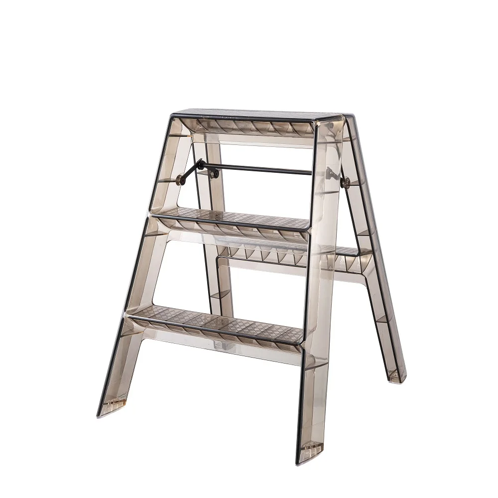 Household Folding Home Step Ladder Folding Multipurpose Living Room Transparent PC Folding Step Ladder to Wall