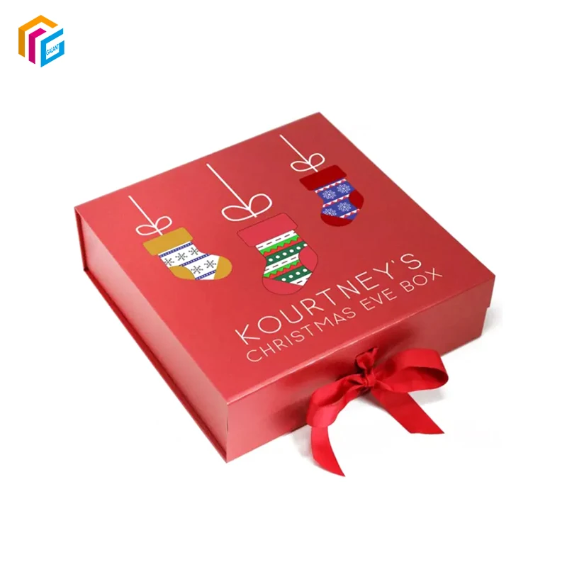Custom Red Rigid Magnetic Closure Gift Boxes Packaging Luxury Foldable Garment Apparel Clothing Packaging Box