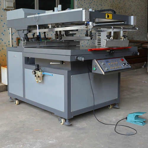 Semi-automatic inclined arm screen printing machine for traffic sign printing